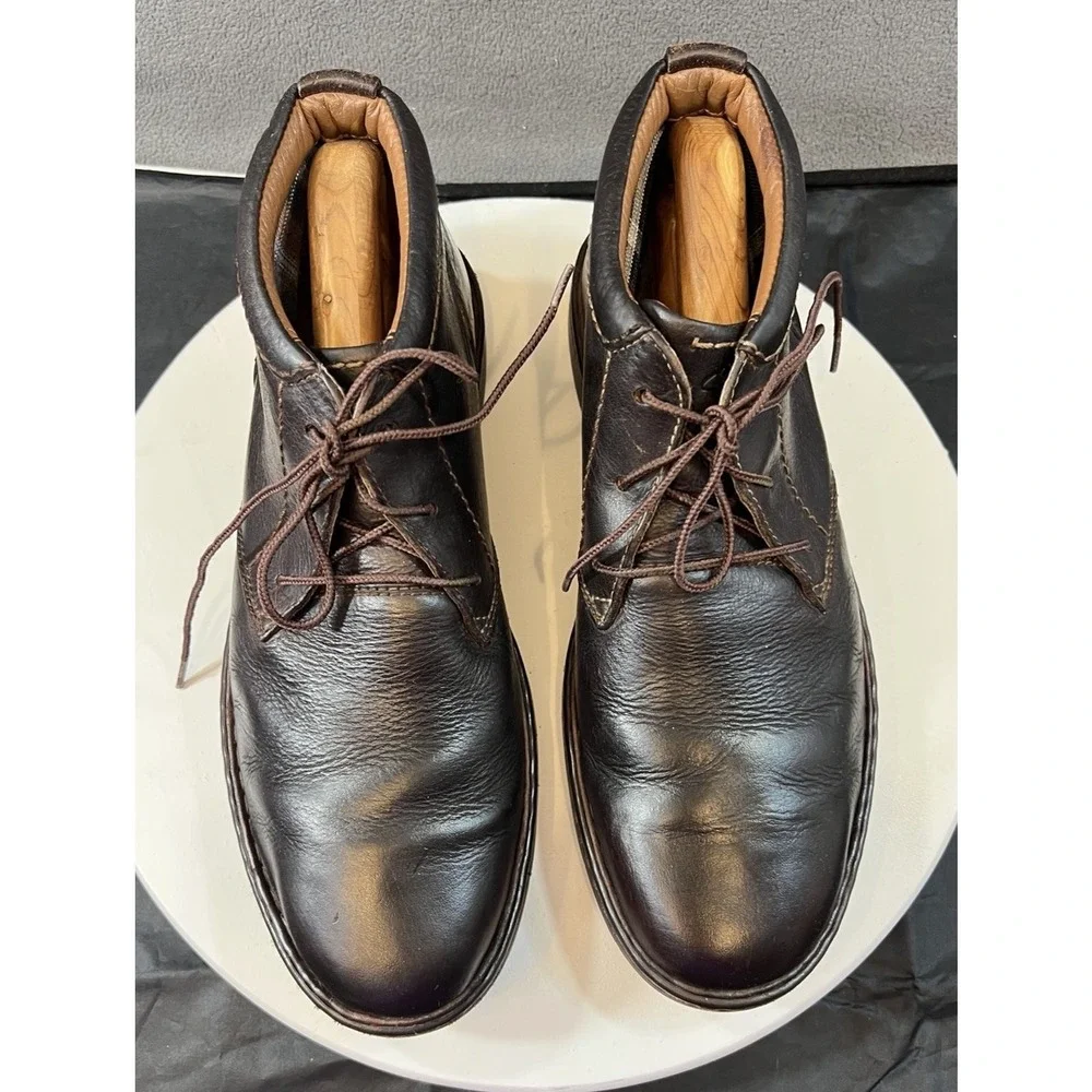 Clarks Stratton Limit Chukka Ankle Boots Lace Up Brown Leather Men Size 11.5